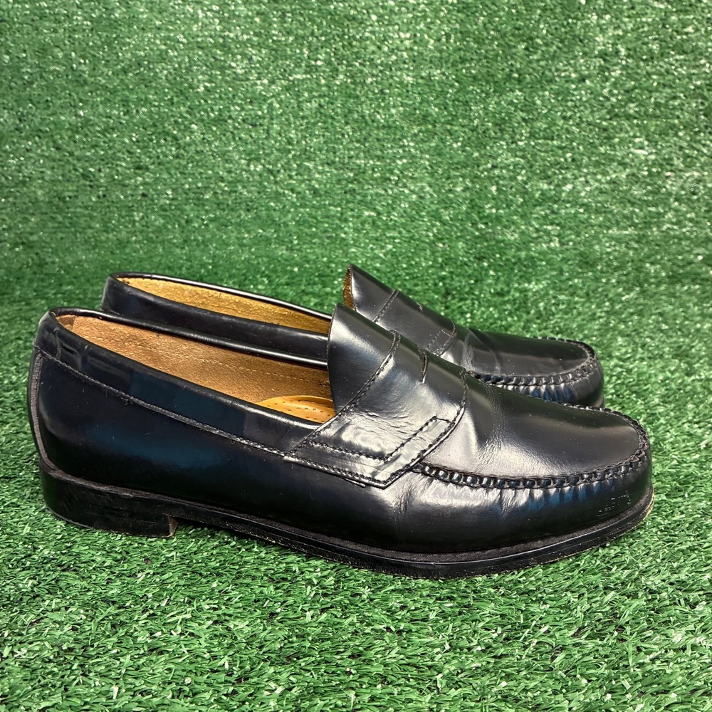 G.H. Bass Weejuns Leather Handcrafted Loafer Dress Shoes Black Mens 8.5 EE Wide